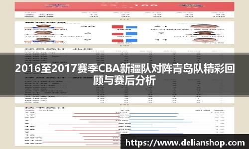 2016至2017赛季CBA新疆队对阵青岛队精彩回顾与赛后分析